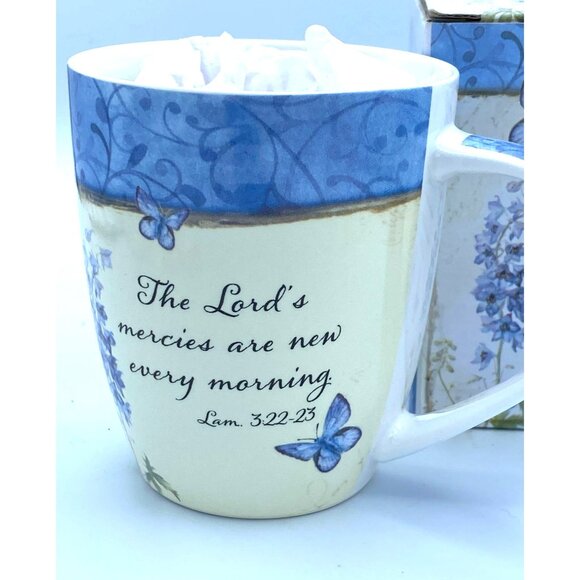 Butterfly Inspirational Coffee Mug Scripture The Lord's Mercies 2013 - Picture 1 of 5
